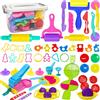 Jiosdo Giocare Strumenti di pasta, 53 Pz Playdough Set per bambini, Playdough Set con Storage Bag, Estrusori Stampi Mattarello Creazione Cucina Impasto Accessori per Bambini