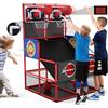 HYES 3 in 1 Doppio Tiro Basketball Arcade Gioco con 2 Freccette/Scoreboard elettronico/Luce LED, Basket da Camera per Bambini Indoor Outdoor, Sport Giocattoli Regali per Ragazzi Ragazze Età 3-12 Anni