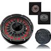 FLUEFOWL D20 Roulette Dadi Spinner per DND, 7 in 1 Drago metallico D&D con custodia regalo per Dungeons and Dragon Game, RPG gioco di ruolo da tavolo (nero/rosso)