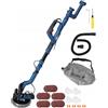 Dedra Turbo DED7766A01 - Smerigliatrice per muro a secco con ingranaggio, giraffa, 750 W, 225 mm, 1850 giri/min, LED, per intonaco e stucco, manico pieghevole, possibilità di collegamento dell'aspirapolvere