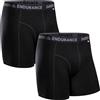 DANISH ENDURANCE Boxer Uomo in Lana Merino, Intimo Termico Invernale, Sportivo e Quotidiano, 2 Paia, Nero, L