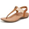 Vionic Brea Sandali da donna con tacco e cinturino alla caviglia, Pelle Nbck Cammello, 36 EU