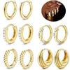 Diamday 5Paris Orecchini Cerchio Orecchini Donna 14K Oro Argento Placcato Ipoallergenico Cubico Zirconia Piccolo Huggie Orecchino Set Orecchino Pila Lobi Cartilagine Daith Elica Piercing Gioielli
