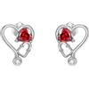Althum Orecchini da infermiera in argento sterling 925 con granato rosso infermiera stetoscopio, idea regalo per donna