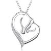 Redsun Collana a forma di animale, in argento Sterling 925, ciondolo a forma di cuore, gatto, cane, coniglio, pig/farfalla/rang/tartaruga, panda, ciondolo a forma di cuore, gioielli per donne, ragazze