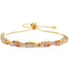 EVER FAITH Bracciale colorato con zirconi cubici placcato oro elegante Twist matrimonio festa bracciale regolabile per donna
