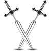 PunkTracker Orecchini Ipoallergenici in Acciaio Chirurgico Stile Gotico con Spada per Donne, Zirconia Cubica Nera, Orecchini Punk Pugnale Y2K Emo per Uomini, Metallo, non noto