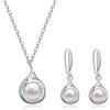AILUOR Set di gioielli di perle per le donne, collana e orecchini di perle finte d'acqua dolce con catena d'argento da 18 pollici Gioielli da matrimonio per le spose Mamma Regali (Stile 8)