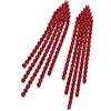Clearine Nappe Orecchini per Donne Lungo Goccia Rosso Strass Cristalli Albero di Natale Dichiarazione Sposa Matrimonio Gioielli Rosso-fondo