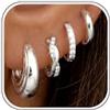 Diamday 4Paris Orecchini Cerchio Orecchini Donna 14K Oro Argento Placcato Ipoallergenico Cubico Zirconia Piccolo Huggie Orecchino Set Orecchino Pila Lobi Cartilagine Daith Elica Piercing Gioielli