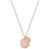 day berlin day.berlin collana da donna placcata oro rosa 18k, 45+5cm regolabile, catena a maglia panzer sottile con ciondolo a moneta e piastrina, acciaio inox 316L, senza nichel e resistente all'acqua