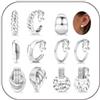 Diamday 6paia Orecchini Clip Donna Placcati in oro 18K Orecchini a Clip per le Donne Chunky Hoop Clip Statement Twist Round Geometry Clip Orecchini Leggeri Regolabili Senza Piercing Orecchini Finti