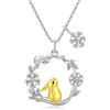 REDSUN Collana con ciondolo a forma di cuore, in argento Sterling 925, con gatto, cane, coniglio, maiale, farfalla, rana, tartaruga, panda, per donne, ragazze, figlia, amanti degli animali domestici,