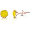 DTPsilver Orecchini Gialli Opale - Lovli Orecchino - Orecchini Punto Luce Argento 925 Placcati Oro Rosa con Cristalli Austriaci 6 mm - Orecchini Brillanti Donna - Orecchini Donna Colorati - Punto Luce Oro Rosa
