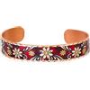 FRONT LINE JEWELRY Braccialetti regolabili con fiori per donne e ragazze, bracciale rigido in rame realizzato a mano, gioielli in rame con sfondo multicolore, One Size, Rame, Granito