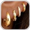 Diamday 4Paris Orecchini Cerchio Orecchini Donna 14K Oro Argento Placcato Ipoallergenico Cubico Zirconia Piccolo Huggie Orecchino Set Orecchino Pila Lobi Cartilagine Daith Elica Piercing Gioielli