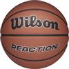 Wilson Pallone da Basket Reaction Plus, In Materiali Compositi Resistenti con Design a Canali Profondi, Marrone/Argento, Misura 5