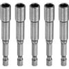 QUARKZMAN 5Pz Bussole per Avvitatore Esagonale a Dado 7mm Chiavi Bussola Metriche 6 Punte Gambo Esagonale 1/4 Inserto Magnetico Acciaio CR-V Bulloni Impulsi per Trapani, Lungo 2.56 (65mm)