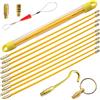 Akuoly 3.3M Set Aste Tiracavi in Fibra di Vetro con Molla di Guida Connessione Acrilica Flessibile, Sonda Tiracavi 10 pezzi x 33 cm