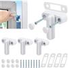 Ewwtrey 4 Pezzi Chiusura di Sicurezza per Finestra e Porta, Window Sash Jammers in Lega di Alluminio, Serrature di Sicurezza per Porta e Finestra, Blocca Porta e Finestra di Sicurezza per Bambini