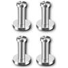 Euro Tische Set di 4 ganci per asciugamani in acciaio inox, versatili, per bagno, toilette e cucina o come gancio appendiabiti nel corridoio (7 cm)