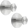 SAYAYO Ganci Adesivi Ganci Portasciugamani in Acciaio Inox Gancio Accappatoio Bagno Argento, Gancio Appendiabiti Autoadesivo Appendi Strofinacci Cucina Senza Foratura, 2 Pezzi