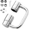 Ruioomeep Estensione per rubinetto, orientabile a 1080°, rubinetto rotante, accessorio per rubinetto, Faucet Extender per bagno e cucina (argento)