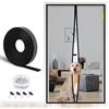 fowong Zanzariera Magnetica 80x200cm Chiusura Automatica Tenda Zanzariera a Strisce Anti Zanzare Insetti per Porte Finestre Balcone Soggiorno Centro-nero