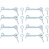 QUARKZMAN 8Pcs Gancio A Molla 3 X 50mm Per Porte E Finestre In Legno, Gancio E Occhiello Di Sicurezza In Acciaio Zincato Blu E Bianco