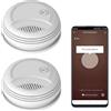 Clouree Rilevatori di fumo Clouree, allarme fumo Wi-Fi compatibile con l'app Tuya/Smartlife, mini allarme antincendio wireless interconnesso, modello PA-437W (2pz.)