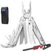 ROCKTOL Multiutensile SK04, Lama per coltello VG-10, Pinze multifunzione 22 in 1 per campeggio con accendifuoco, fischietto di emergenza e rompivetro, per la sopravvivenza e le attività all'aperto