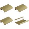MOROBOR Mini Maniglie con Incastro per Dita, 4 pz Maniglie di Estrazione Istantanea Moderne Autoadesive Angolo Tondo in Lega di Alluminio Invisibile per Armadio da Cucina, 50mm/Bronzo