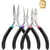 Xiaomoyu 3 Pezzi Pinze per Creazione Gioielli, Strumenti Pinze Tenaglia a Pinza Becco ad Ago/Pinze a Becco a Catena/Pinze per Tronchesi per Gioielli per Riparazione di Bigiotteria Collana e Artigianato