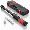 VANPO Chiave Dinamometrica 3/8'', 10-100Nm Chiavi Dinamometrica Set con Adattatore da 3/8 a 1/4, Barra di Prolunga 125 mm per Bici, Moto e Cambio Candela Auto,Lunghezza 40 cm, Impugnatura Ergonomica