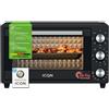 ICQN Forno Elettrico con Airfry 20 Litri, 1500 W, Forno pizza, 5 funzioni di cottura, Ventilato, Timer 90 minuti, Mini Forno, Temperatura tra 40° - 250° C, Griglia e leccarda inferiore, Nero