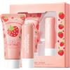 Hppsctink Set crema mani e balsamo labbra alla fragola, 15g Crema mani e 3.2g Balsamo labbra alla fragola, Pelle liscia, Lipsticks