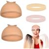 xnnmzhao Fascia in Silicone per Parrucche, 2 Pezzi Impugnatura per Parrucche Antiscivolo con Tappi per Parrucche, Capelli Fascia per Parrucche per Donne per Sport con Parrucche Yoga
