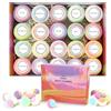 Fafamara Set di 20 bombe da bagno in schiuma, biologiche e naturali, realizzate a mano, per rilassamento e antistress, ideali come regalo di compleanno per donne, mogli, fidanzate, madri