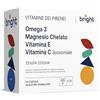 Bright Naturo Gestione del Benessere Quotidiano - Vitamina E, Vitamina C, Magnesio, Omega-3 TG - Formula Completa | Sinergia avanzata per supporto quotidiano costante | 28 Dosi Giornaliere