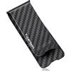 T-carbon Fermasoldi da uomo in vera fibra di carbonio, sottile, per banconote e carte di credito, clip per tasca frontale, nero lucido, 28 mm