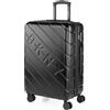 DKNY - Valigia Da Stiva Rigida Valigia Espandibile - Trolley Grande Con Ruote, Valigia 23kg Per Viaggi, Trolley Da Stiva Resistente. Lucchetto a Combinazione TSA, Nero