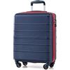 COOLIFE Ryanair Valigia Bagaglio a mano,Valigie,Trolley,Valigia da cabina 55×35×20,Chiusura a combinazione laterale con TSA (Bianco/Marrone, 55×35×20) (Blu/Rosso, 55×40×20)