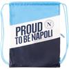 Colourbook SSC Napoli - Sacca Coulisse Sportiva con Tasca Laterale Zip, Cordino Regolabile, Dimensioni 35x45 cm, Grafica Proud To Be Napoli
