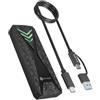 ICY BOX Custodia SSD M.2 NVMe (USB 3.2 Gen 2 Type-C, 10 Gbit/s), illuminazione RGB, per M-Key e B+M Key (2230/2242/2260/2280), fino a 2 TB, Spade Case, IB-1805ML-CU31