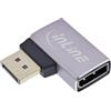 InLine Adattatore DisplayPort 1.4, angolo sinistro 90°, DP maschio a femmina, compatibile 8K, 17291E