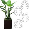 FeiOne Set di 4 supporti per piante Monstera, con design unico a forma di foglie, per piante da appartamento, supporto per piante da appartamento, supporto per piante e tralicci, supporto decorativo (nero)