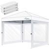 Acepic Pareti Laterali Trasparenti 3x3m per Gazebo, Telo 210D Impermeabile con Velcro, Set 3 Pannelli Senza Struttura, Ideali per Giardino Fiere Eventi（bianco, 3 pezzi）