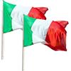 KliKil Bandiera Italia Tricolore - kit di 2 bandiere - bandiera italiana in Poliestere Nautico Antivento, 150x90 cm, versione Premium 2024. Italian Flag giardino decorazioni
