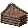 QOFLY Rete di ombreggiatura 1 x 2 m, piccola tenda parasole con occhielli, rete ombreggiante permeabile all'aria, rete antivento, impermeabile, marrone, da giardino