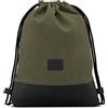 Johnny Urban Zaino con Cordone Donna Uomo Verde Nero - Luke - Borsa in Cotone - Per il tempo libero, festival, palestra - Sacco Sportive - Idrorepellente